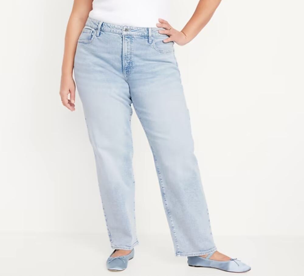 Old Navy High Rise O.G. Straight Super Light Wash Denim Ankle Length Plus Sz 24